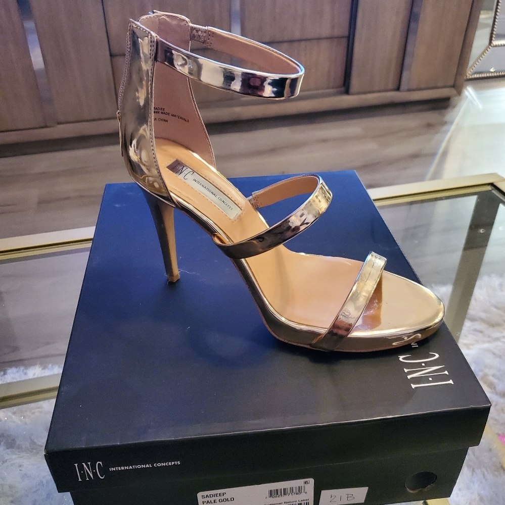 INC Sadieep Pale Gold Sandals